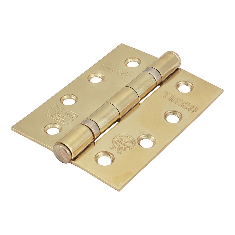 Timco 11등급 방화용 경첩, 전기 황동 마감, 102x76mm (2개입)
