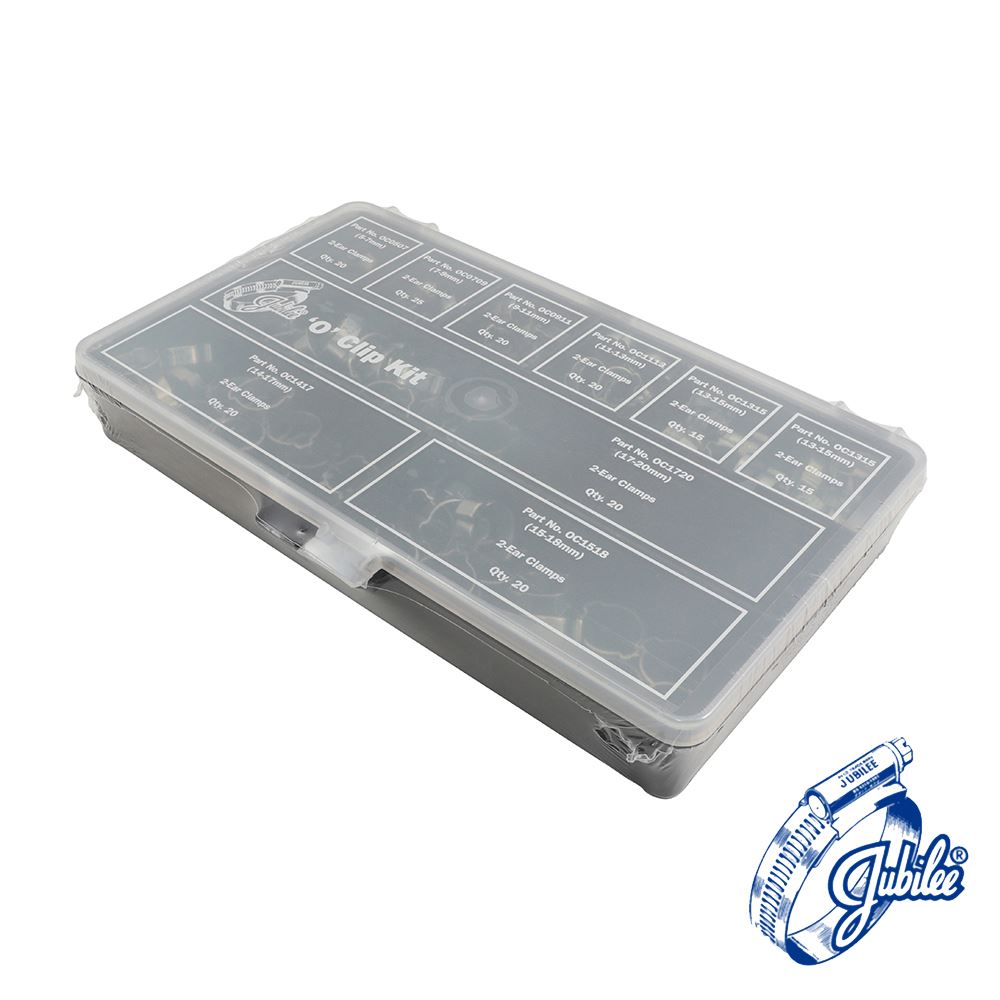 Jubilee O Clip Pack, Mild Steel, 175pcs, Zinc Finish