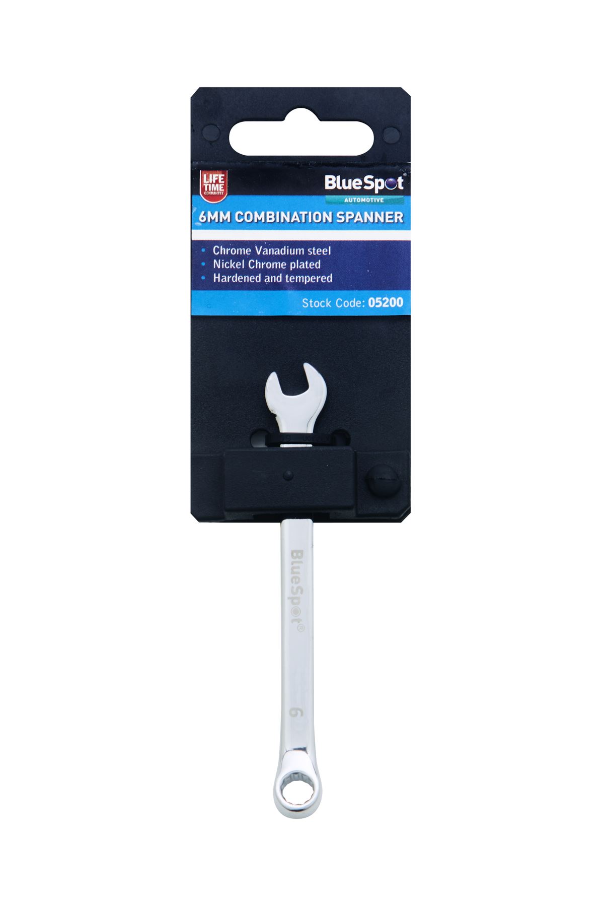 Blue Spot Tools 6mm Chrome Vanadium Spanner, Polished