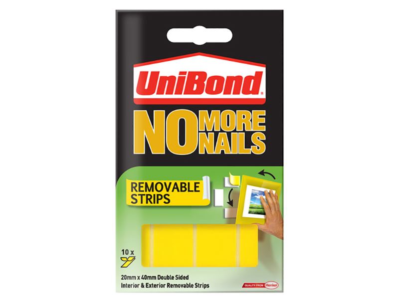 UniBond No More Nails Indoor Removable Mounting Tape, Pack of 10