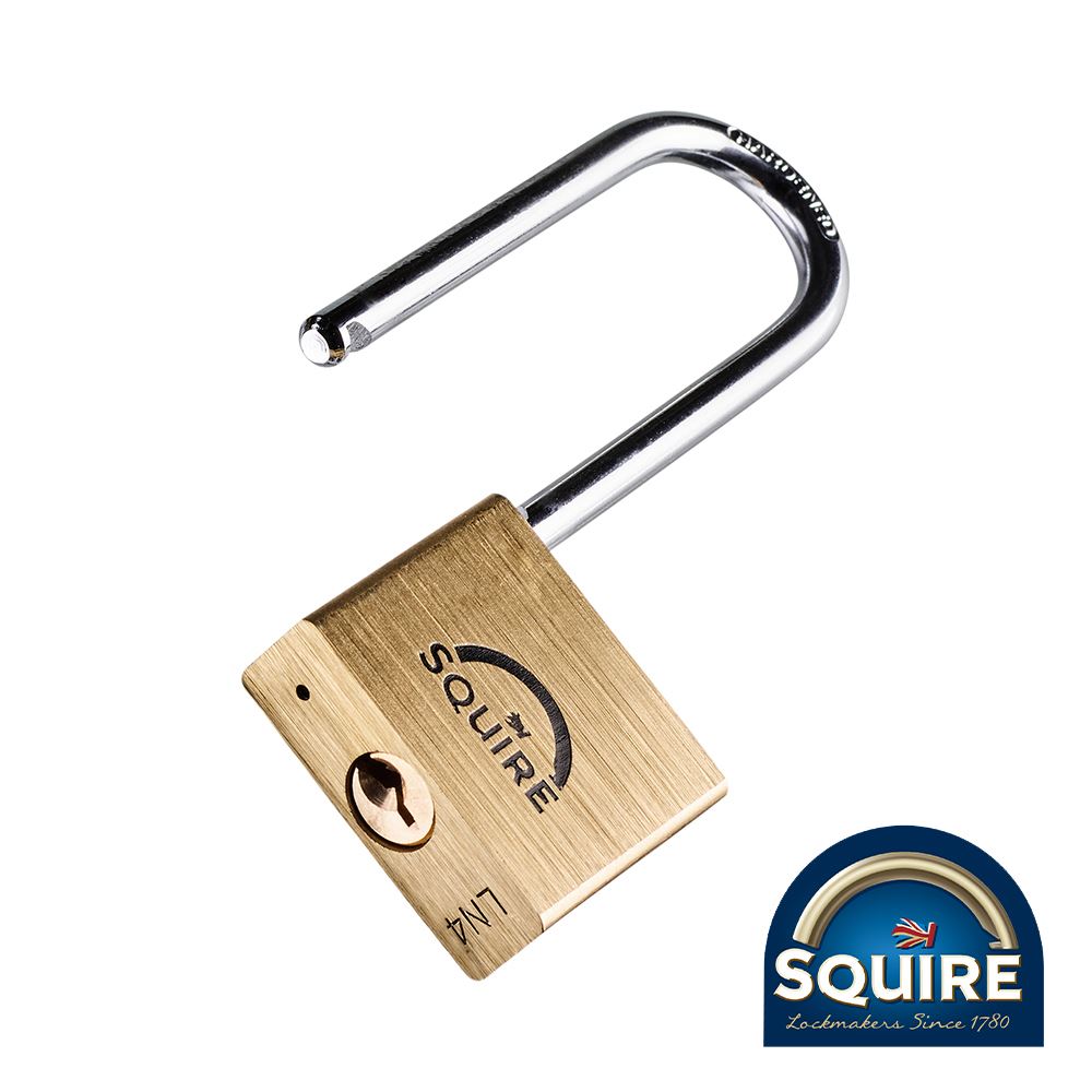 Squire - 高級黃銅獅子掛鎖 - 2.5吋不銹鋼鎖環 - LN4S/2.5 (40毫米 - 每個)