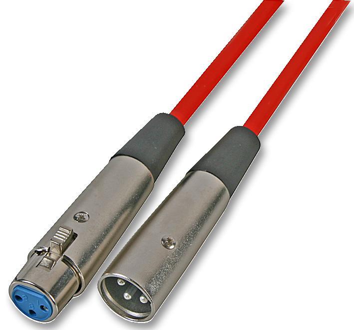 SOUNDLAB כבל XLR זכר לנקבה 3 פינים, 1 מטר, אדום