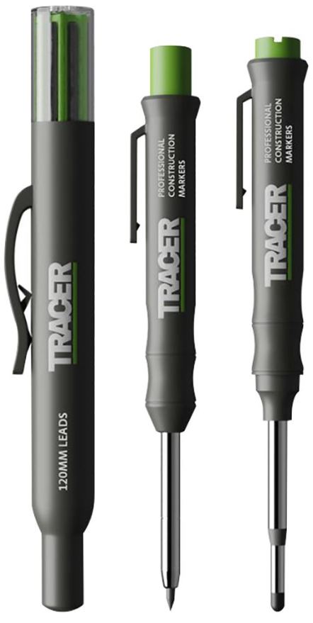 TRACER Deep Hole Construction Pencil Marker & Pen Set with 120mm Leads