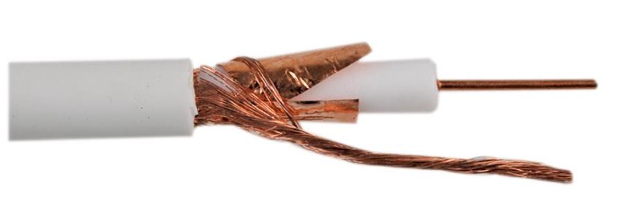 Câble coaxial PRO POWER 100U, Blanc, 100m