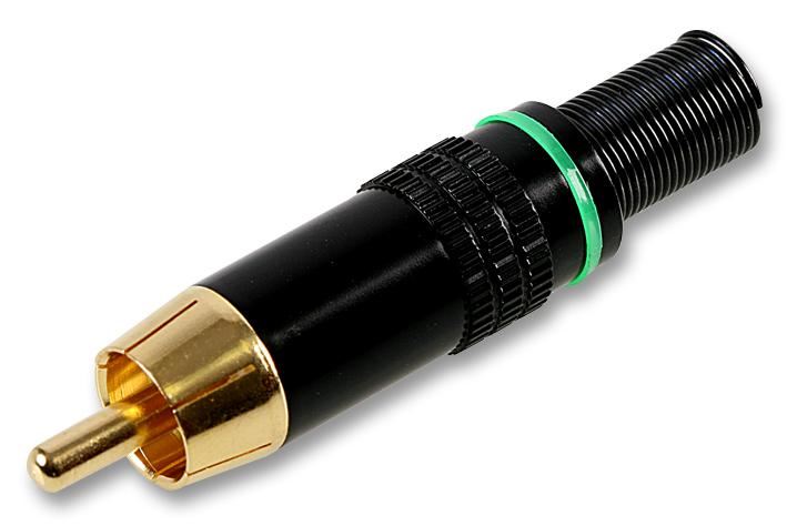 PRO SIGNAL - Phono-Stecker, Schwarz/Gold, Grün