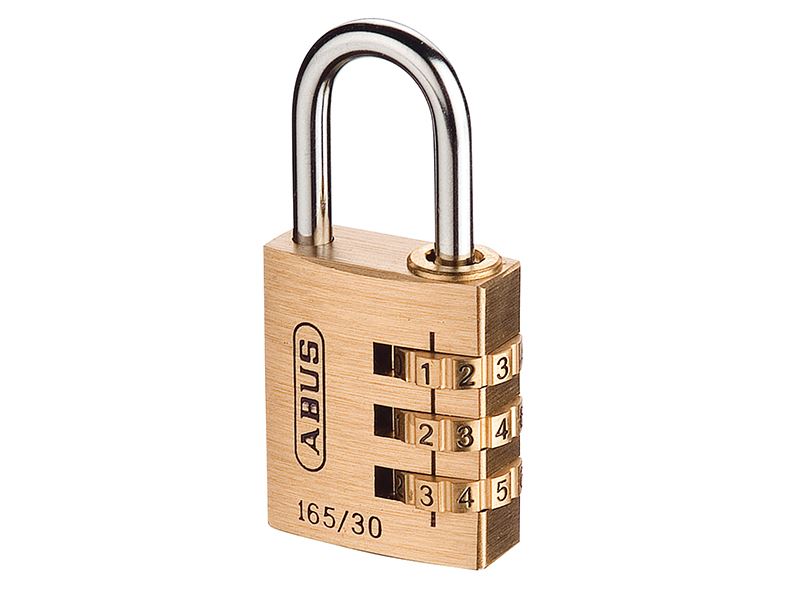 ABUS 165/30 30mm Solid Brass Combination Padlock, 3-Digit