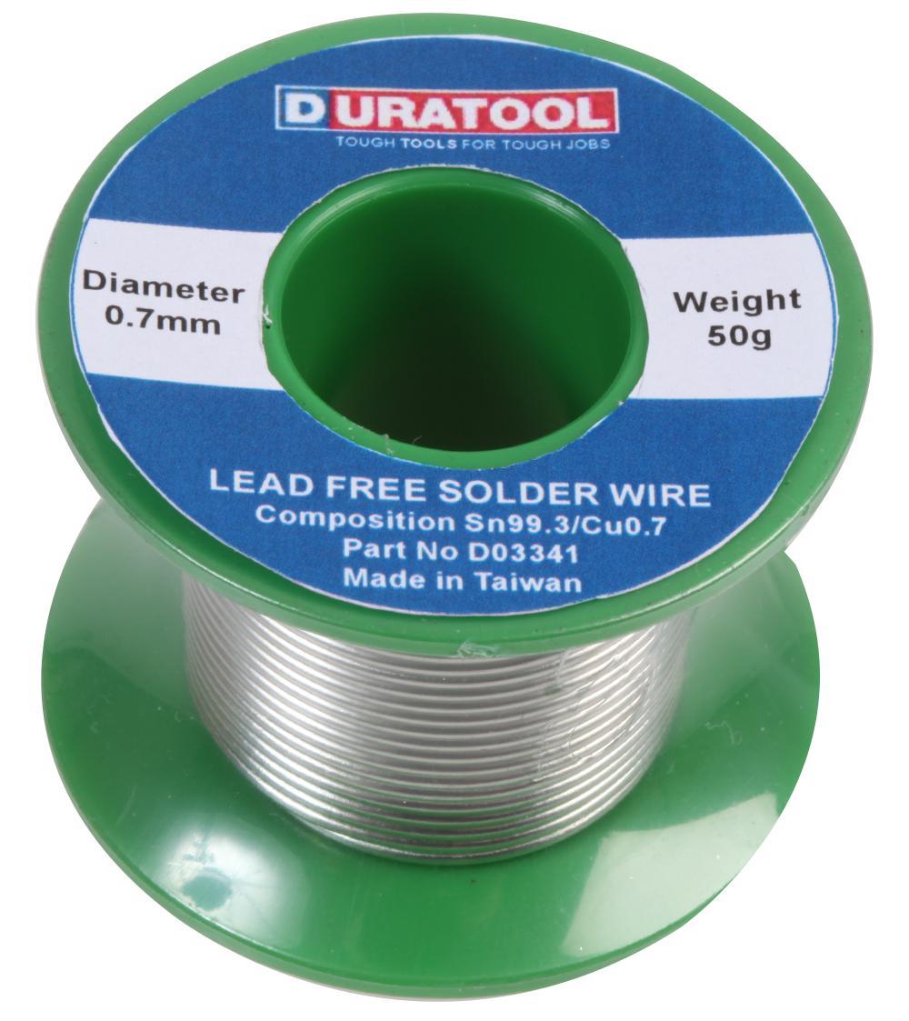 DURATOOL Lead-Free Solder Wire, 0.7mm, 50g