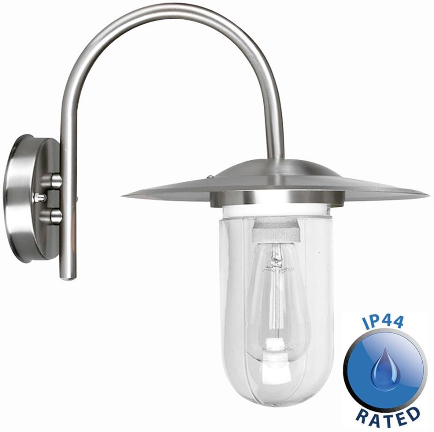 MINISUN Lancaster Applique Murale Colombelle 60W, Acier Inoxydable, IP44