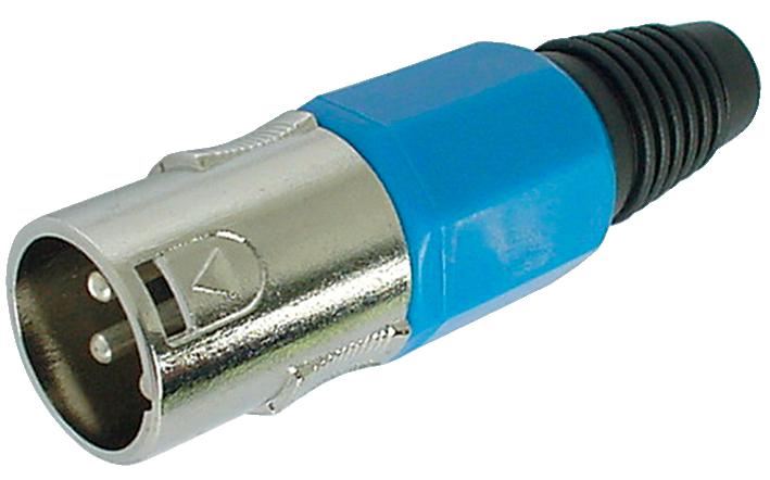 HiLo Spinotto XLR 3-Poli, In-Line, Blu, Nichelato