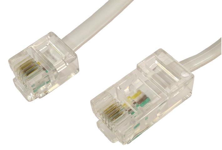 RARAION White RJ11 to RJ45 Telephone Lead, 1m