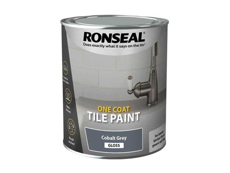 Ronseal One Coat Tegelverf, Kobalt Blauwgrijs Glans, 750ml