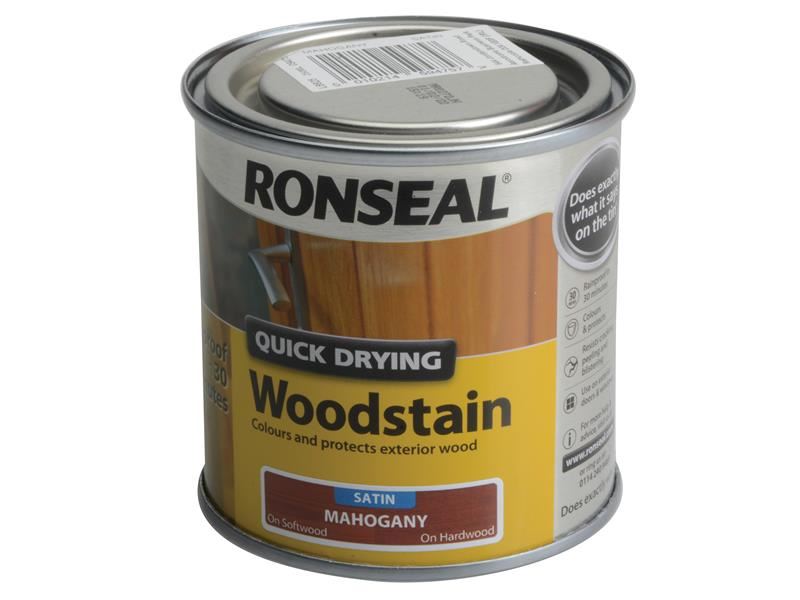 Ronseal Barniz al Agua de Secado Rápido - Tono Caoba Satinado, 250ml