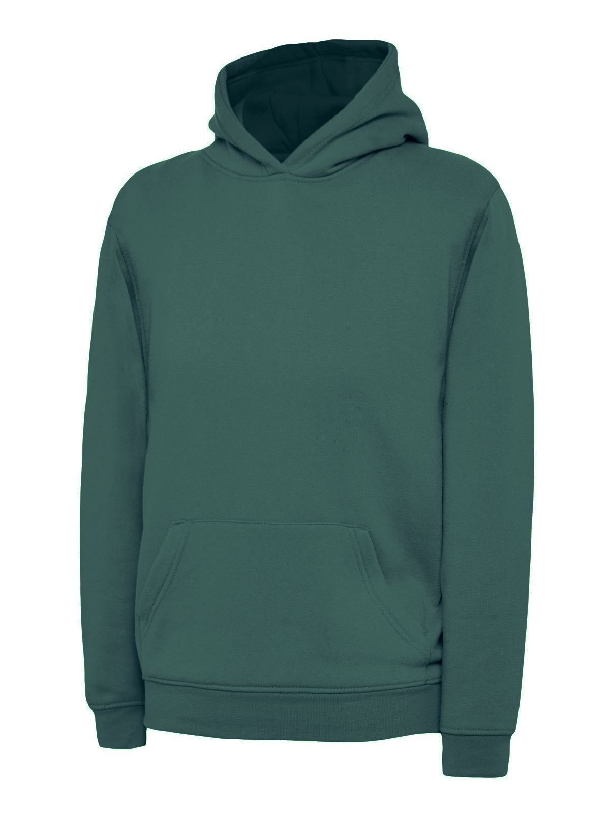 Uneek Kids' Hooded Sweatshirt - 50% Polyester 50% Cotton - Jade - 11/13 YRS