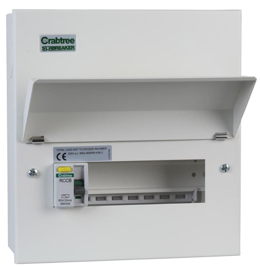 CRABTREE Starbreaker 80A 7-Way Metal Incomer Unit with RCD