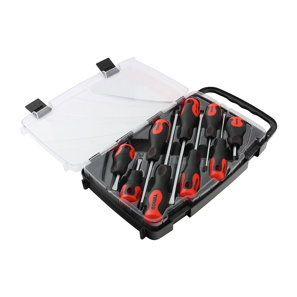Timco 9-Piece Screwdriver Set, S2 Steel, Magnetic Tips