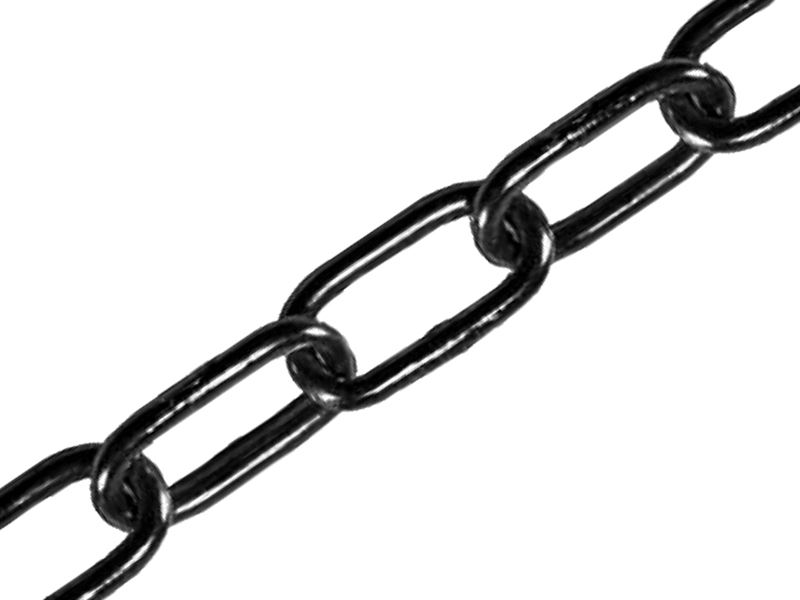 Faithfull Zwart Geëmailleerde Keten, 2.5mm x 2.5m, Belasting 50kg