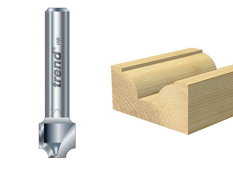 Trend Fresa de TCT Ovolo y Redondeo 1/4in, Radio 2.5mm
