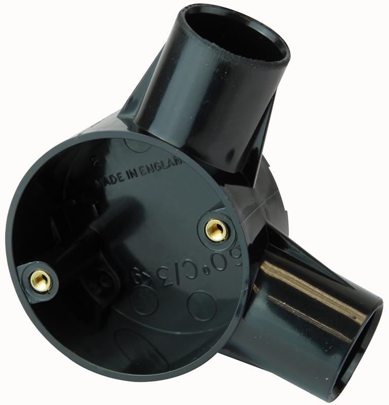 PRO POWER Γωνιακό Κουτί Αγωγών 2 Διόδων, Σύστημα 25mm, Μαύρο
