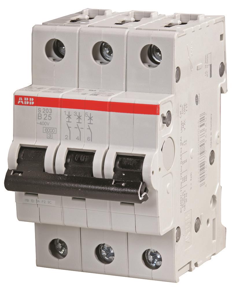 ABB 25A 3극 B타입 MCB, 277VAC