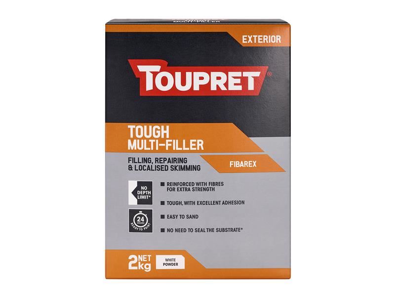 Toupret Tough Multi-filler, 2kg, Fibre-Reinforced, Exterior Use