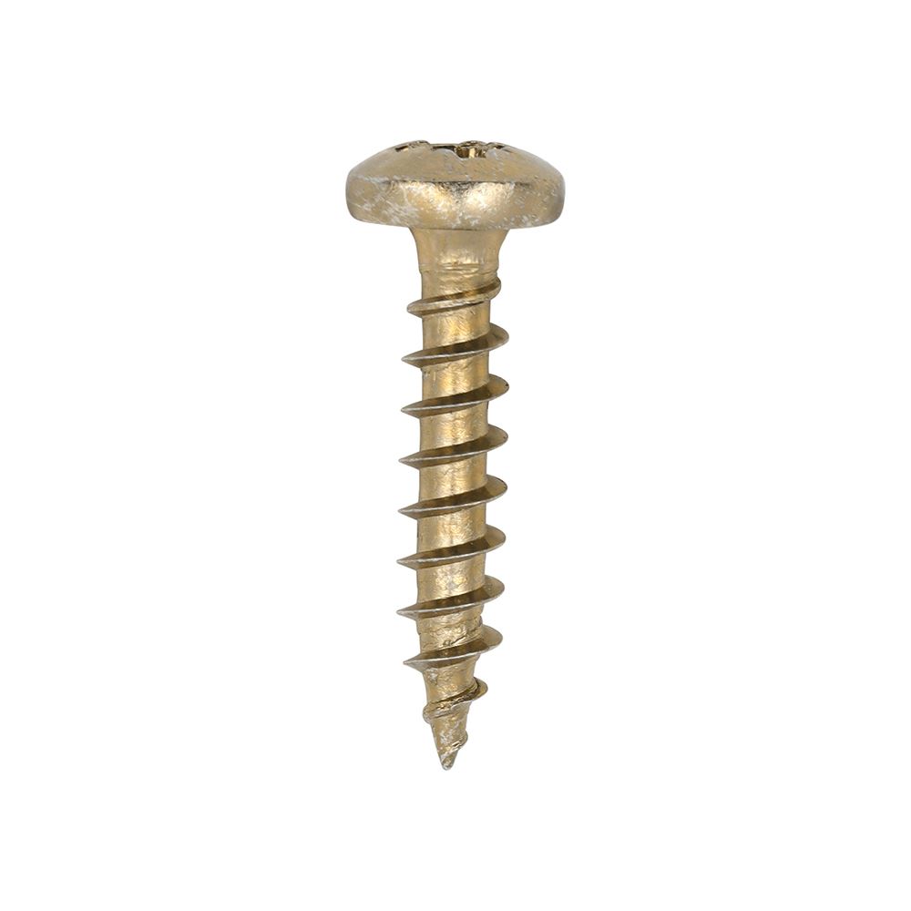 Timco ברגים רב-תכליתיים, ראש פאן PZ, ציפוי צהוב, 4.0x20 מ״מ (200 חבילה)