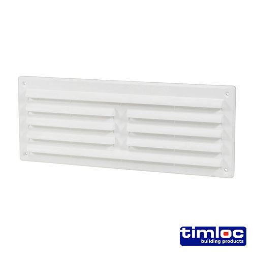 Timco - Ventilasi Louver Plastik Dalaman dengan Kelambu - Putih - 1207WF (Saiz 
