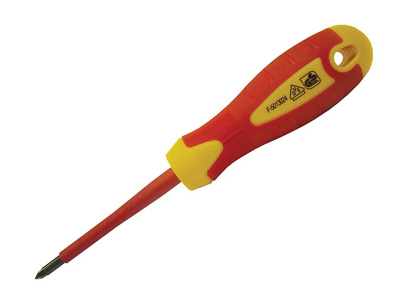 Faithfull Destornillador VDE PZ2 x 100mm con mango antideslizante