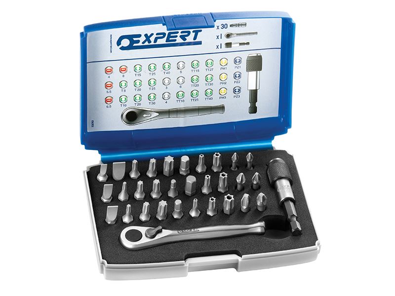 Britool E131702 1/4in Bit Set, 32 Piece with Mini Ratchet