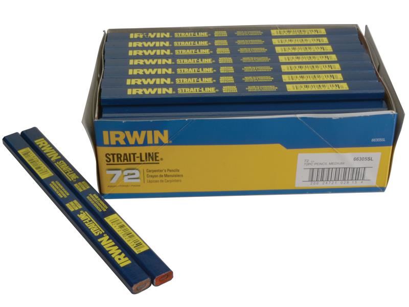 IRWIN Strait-Line Carpenter Pencils, Medium Lead, Box of 72