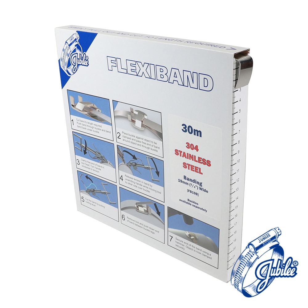Jubilee Flexiband in Acciaio Inox FB19B, 19 mm x 30 m