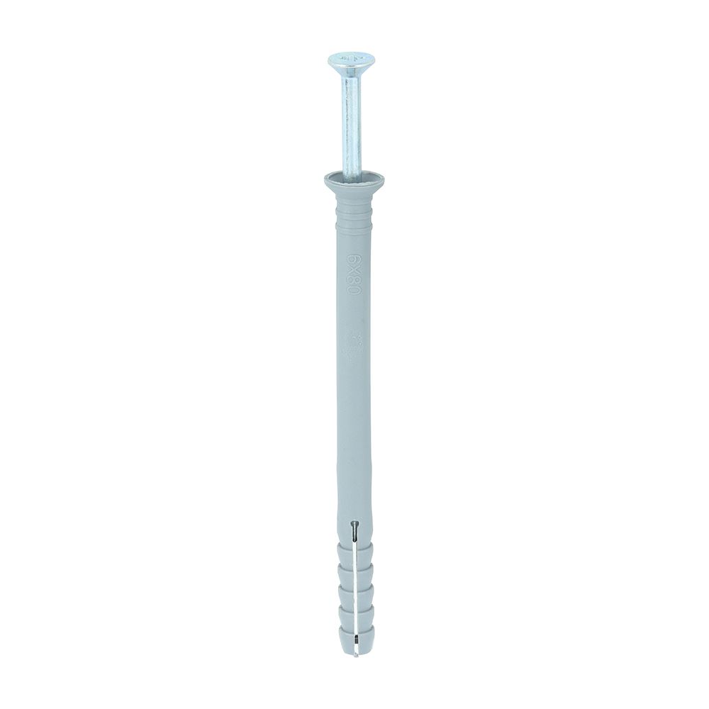 Timco Nylon-Hammerdübel PZ, verzinkt (Größe 6,0 x 80 - 200 Stück)