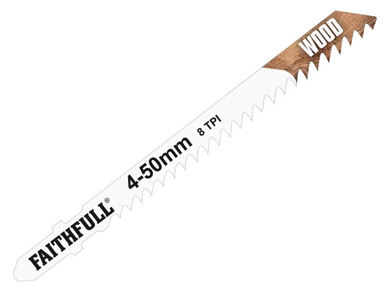 Faithfull Wood Jigsaw Blades, 5-Pack, T111C, High Carbon Steel