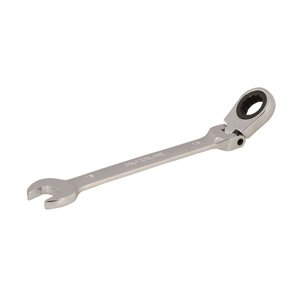 Silverline Flexible Head Ratchet Spanner, 16mm, Chrome Vanadium