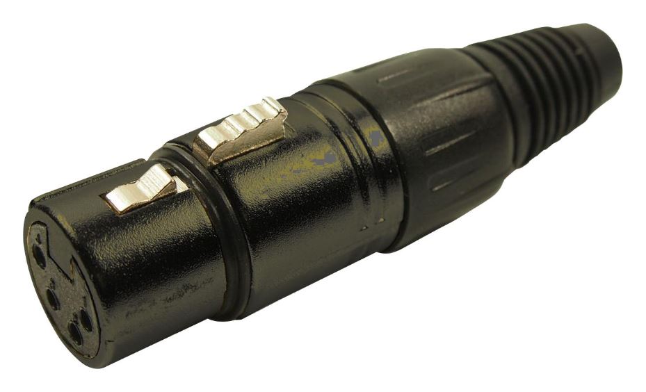 CLIFF 4-Pole XLR Inline Socket, Black, Zinc