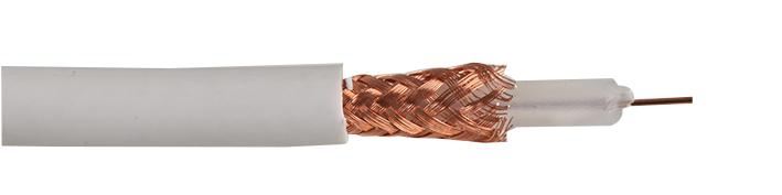 CONCORDIA TECHNOLOGIES RG59U PVC Koaxiální kabel, 20 AWG, bílý, 100m