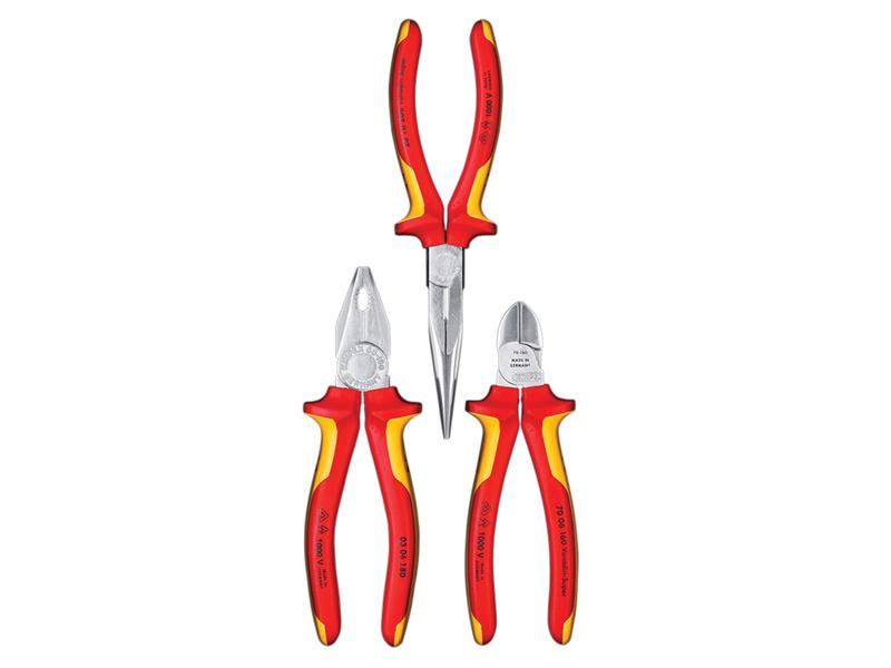 Knipex Conjunto de Alicates Elétricos VDE, 3 Peças, Isolados para 1000V