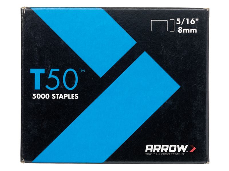 Arrow T50 Stáplaí, 8mm (5/16in), Pacáiste de 5000 (4 x 1250)