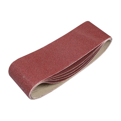 Timco Correias de Lixar Grão 80, 75x533mm, Vermelhas, Embalagem de 5