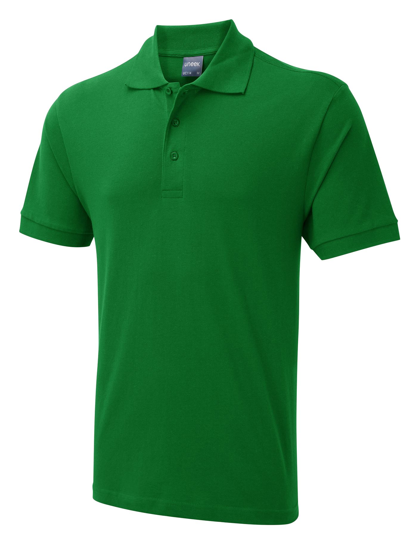 Uneek Unisex Ultra Cotton Poloshirt - Kelly Green, Size 2XL