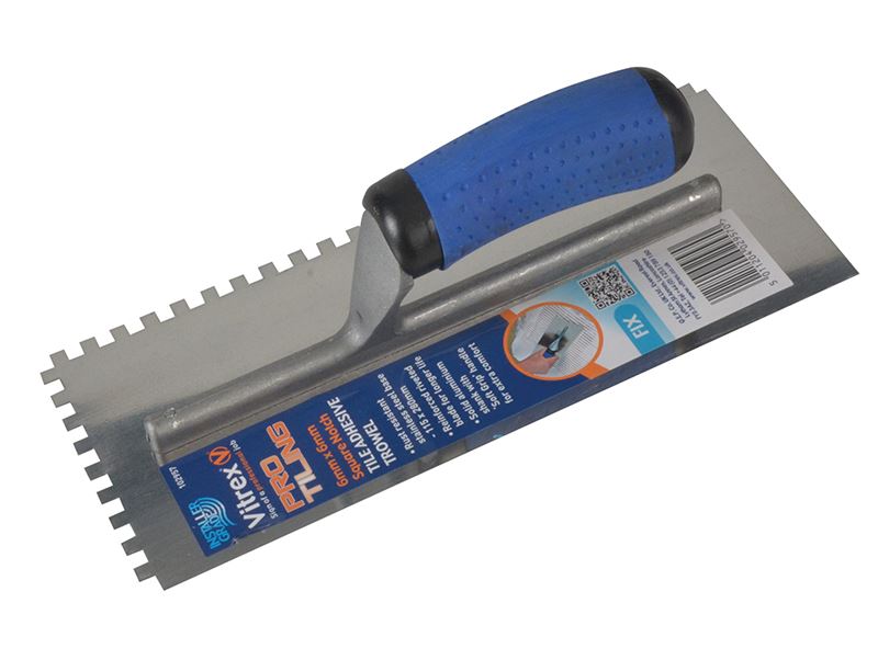 Vitrex Professional Stainless Steel Adhesive Trowel, Square Notches 6mm