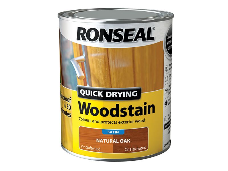 Ronseal Cat Pewarna Kayu Kering Cepat Satin Oak Asli 750ml