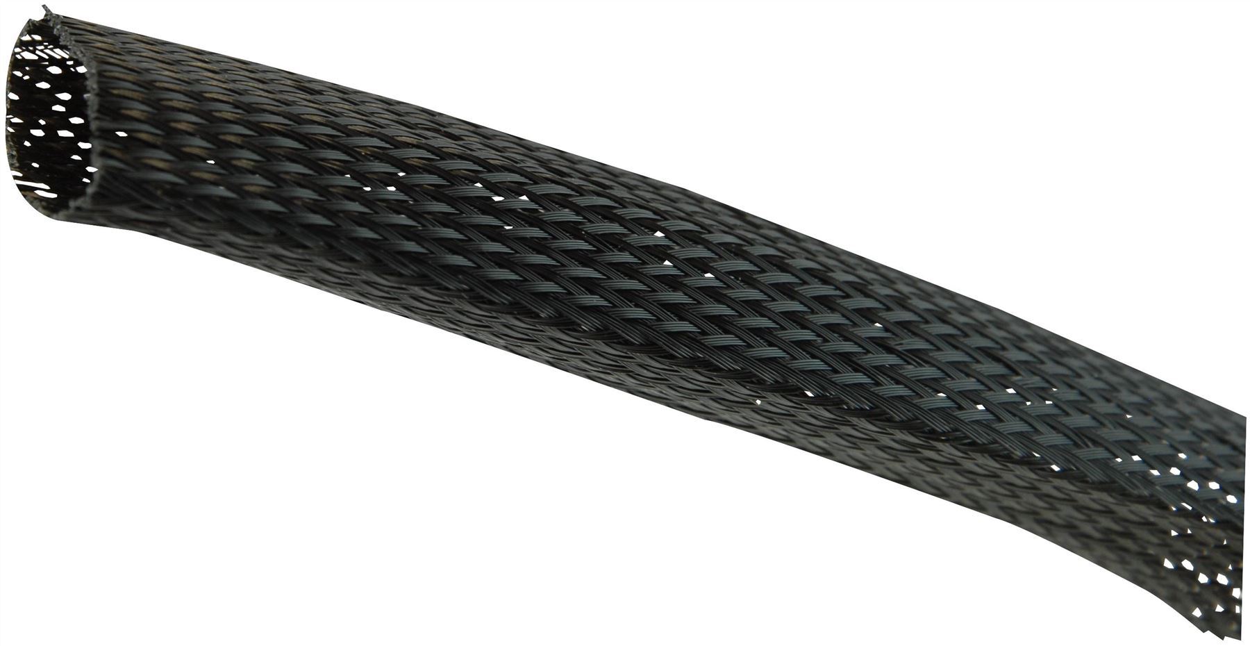 Pro Power - Gaine tressée extensible noire, 45-75mm, bobine de 25m