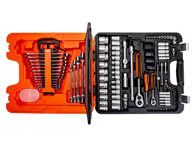 Bahco S108 108-Piece Socket & Spanner Set, 1/4in & 1/2in Drive