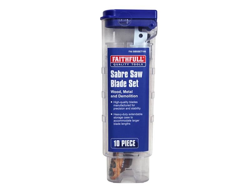 Faithfull Sabre Saw Blade Set, 10-Piece