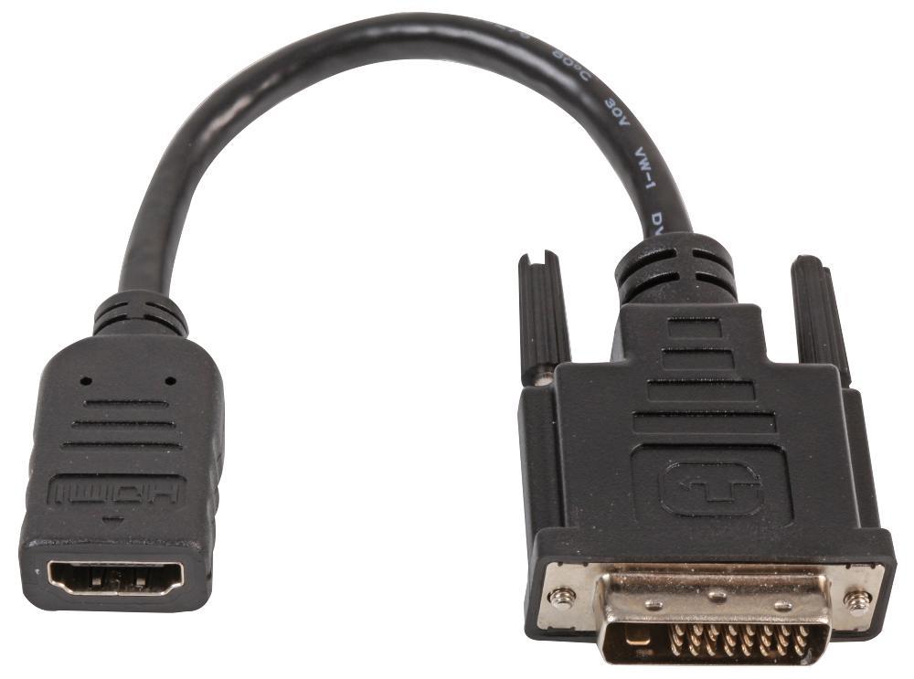 PRO SIGNAL HDMI Female to DVI-D Male Adapter Lead, 0.2m Black