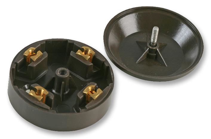 PRO ELEC Miniaturní spojovací skříňka, 20A, 4 svorky, 57mm, hnědá