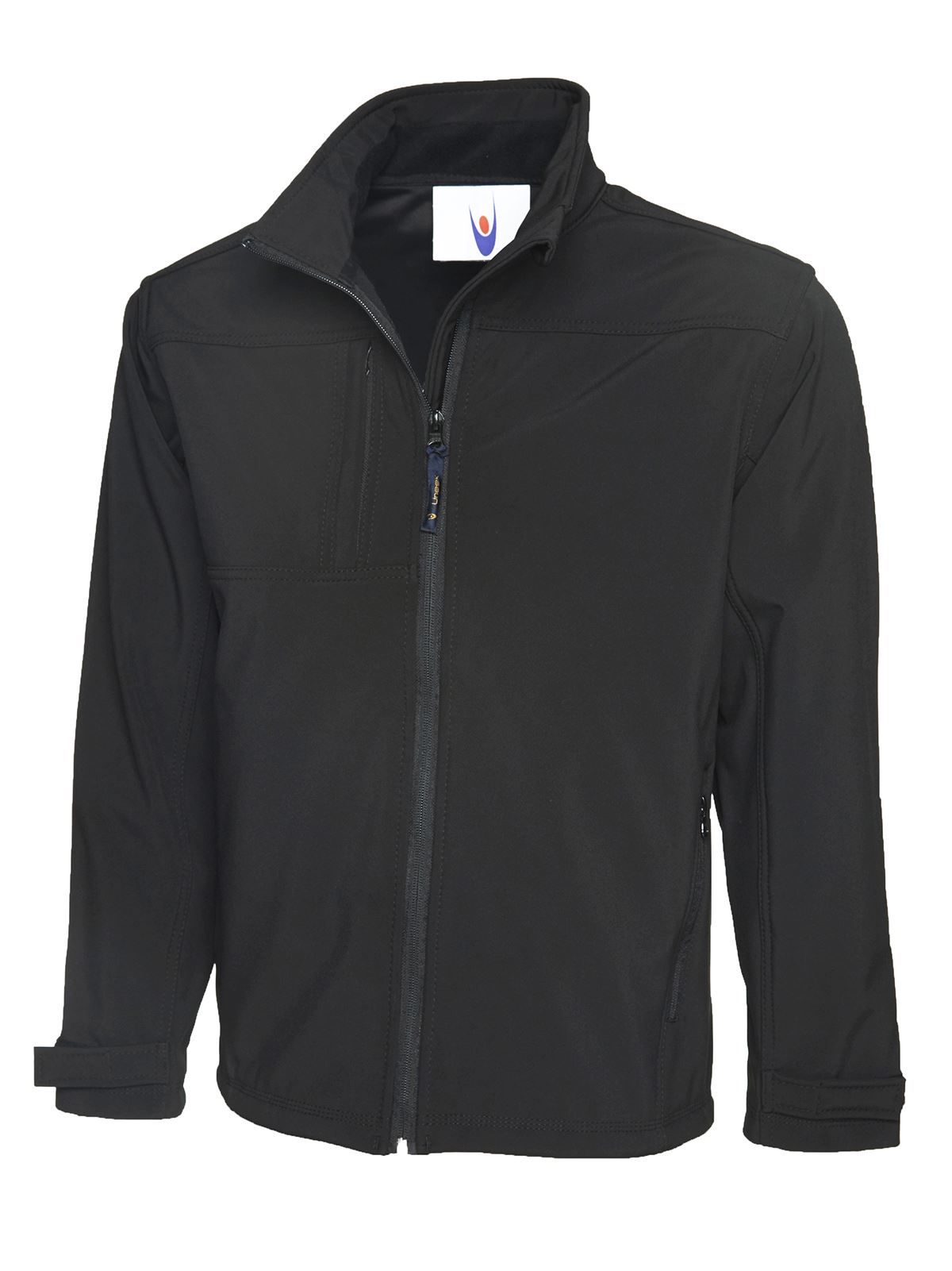 Uneek Premium Unisex Full Zip Soft Shell Jacket, 3-Layer Waterproof, Black XL