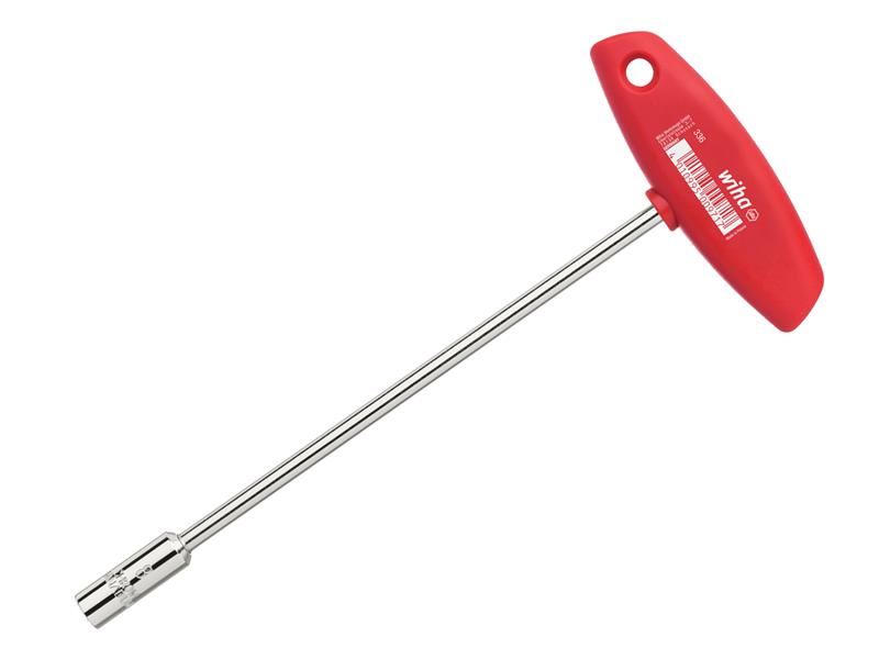 Wiha Hex Nut Driver with T-Handle, 8mm x 125mm, Chrome Vanadium Steel