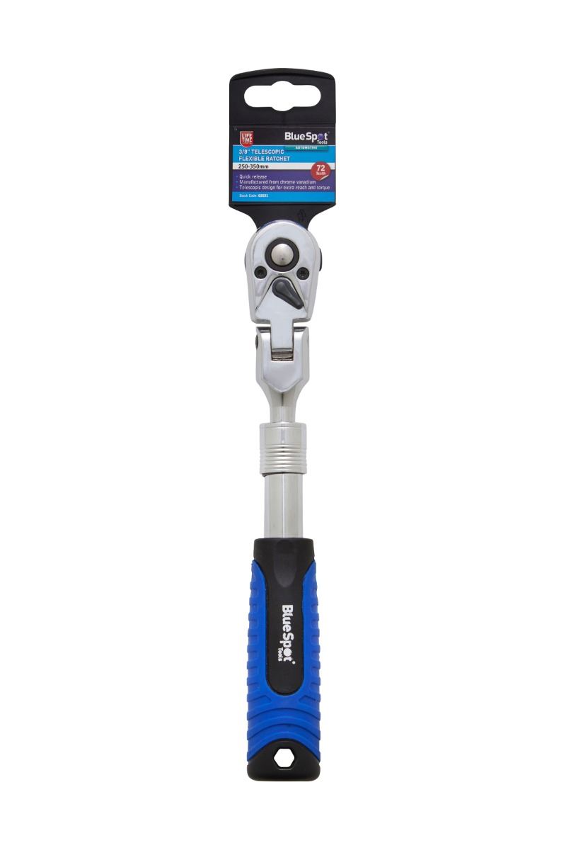 Blue Spot 3/8″ Telescopic Flexible Ratchet (250-350mm, 72 Teeth)