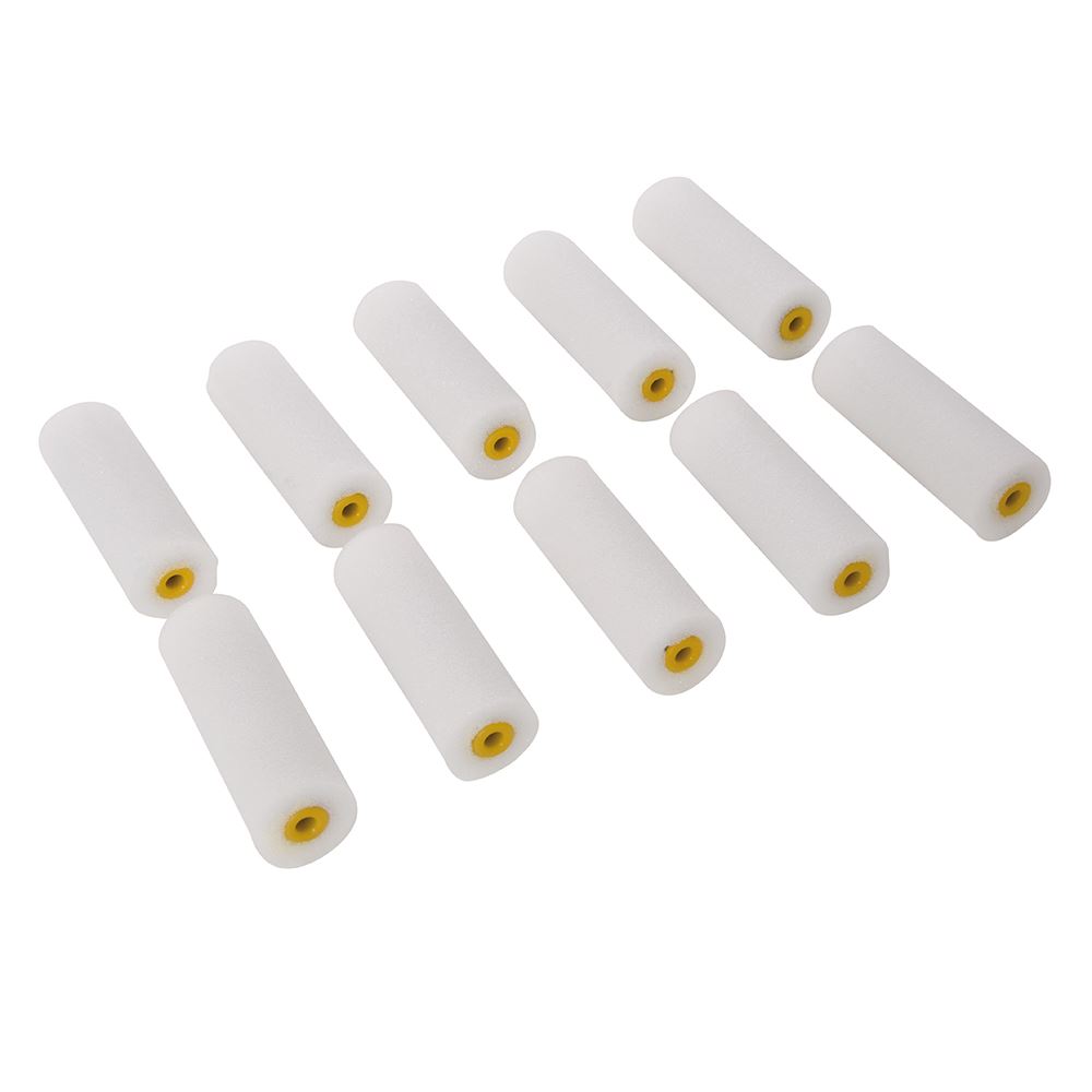 Silverline 100mm Mini Roller Sleeves 10pk - Gloss Finish